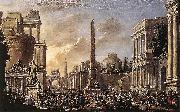 Jacob van der Ulft Antique Forum with a Triumphal Procession oil on canvas